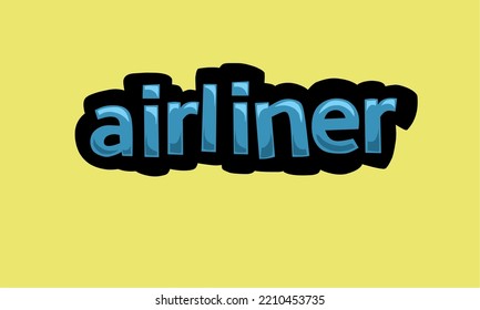 Diseño vectorial de escritura AIRLINER sobre fondo amarillo muy simple y muy fresco