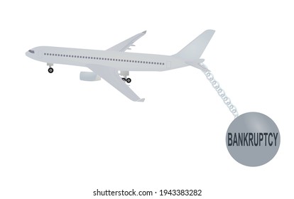Airlines bankruptcy concept. vector illustration