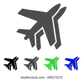 Airlines flat vector pictogram. Colored airlines, gray, black, blue, green icon versions. Flat icon style for graphic design.
