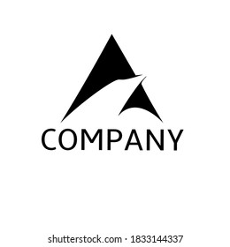 A airlines flight logo. Flights symbol initial a. Monochrome airlines logo