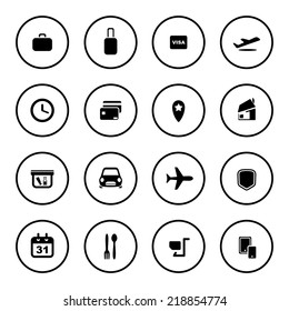 Airlines online services icon set