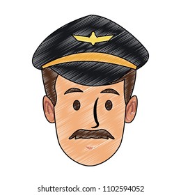 Airlines pilot face scribble