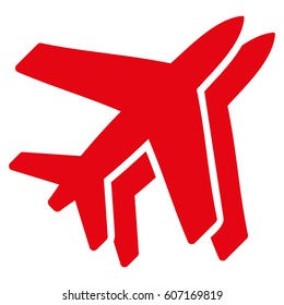 Airlines vector icon. Flat red symbol. Pictogram is isolated on a white background. Designed for web and software interfaces.