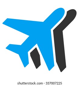 Airlines vector icon. Style is flat symbol, rounded angles, white background.