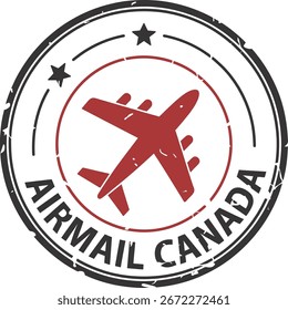 Vector de sello grunge de Airmail Canada