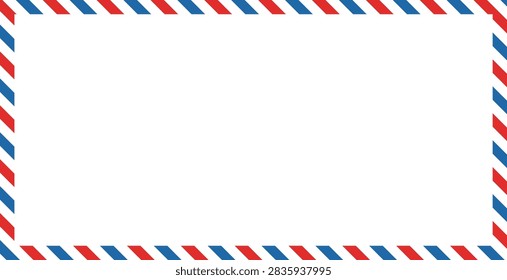 Airmail Envelope Frame Border with Classic Postal Edge Design