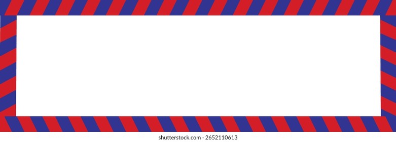 Imagens de quadro Airmail Envelope com tiras. Fronteira internacional da carta vintage. Cartão postal de correio aéreo retrô com listras azuis e vermelhas.  Quadro postal clássico vazio. Ilustração vetorial