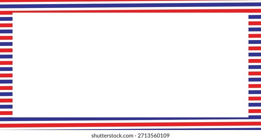 Imagens de quadro Airmail Envelope com tiras. Fronteira internacional da carta vintage. Cartão postal de correio aéreo retrô com listras azuis e vermelhas. Quadro postal clássico vazio. 