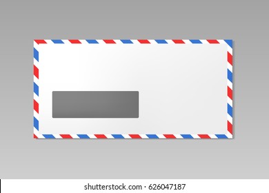 Airmail envelope realistic mockup