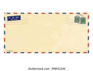 Airmail envelope. Vector base for further processing. Without gradients on one layer.