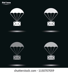 Airmail shipping delivery flat grayscale vector icon.