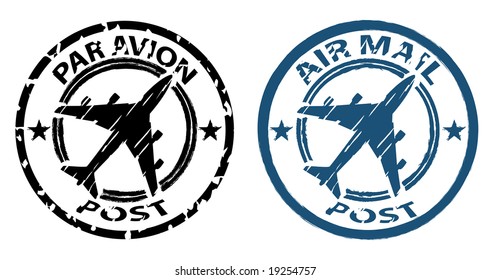 airmail stamp in grunge style