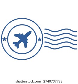 Airmail Stamp Postage Postal Illustration Icon Vector