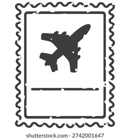 Airmail Stamp Postage Postal Retro Drawing Illustration