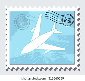 airmail stamp, vector