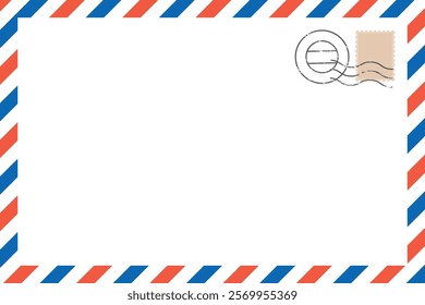 Airmail-style frame illustration, envelope frame illustration