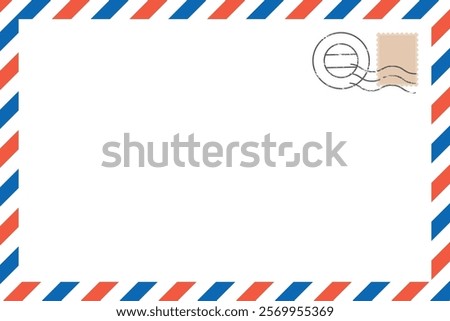Airmail-style frame illustration, envelope frame illustration