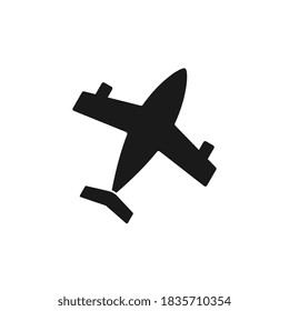 Airplan flat icon, sign and symbol. Vector Illustration.