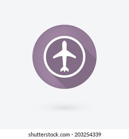 Airplan icon.  Isolated on white.
