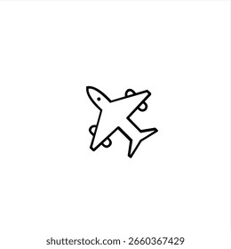 Icono de avión Vector blanco y negro