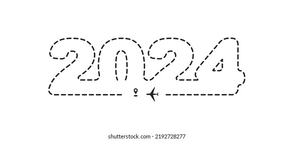 Airplane 2024 Dotted Path Aircraft Tracking Stock Vector Royalty Free   Airplane 2024 Dotted Path Aircraft 260nw 2192728277 