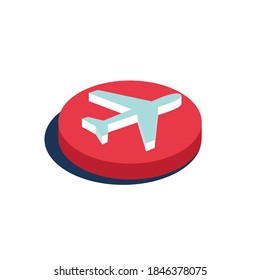 Ilustración vectorial de icono isométrico 3d del avión
