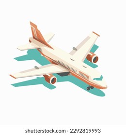 Airplane 3d isometric illustration. Flat 3d isometric high quality transport.