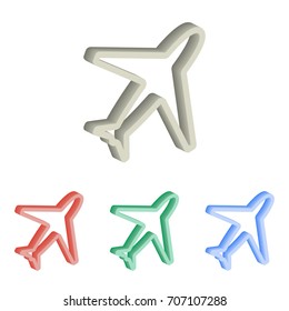 Airplane - 3d isometric vector icons. Illustrations isolated for graphic and web design.