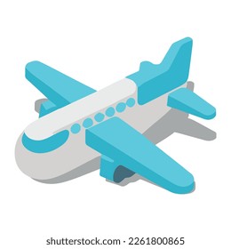 3D-Vektorsymbol des Flugzeugs.