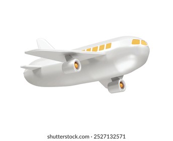 Airplane 3d vector icon illustration. Plane icon vector 3d render