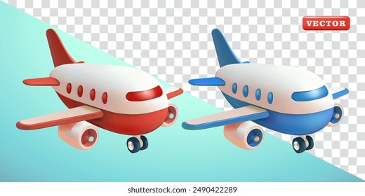 Avión, Vector 3d. Adecuado para viajes, vacaciones y diseño de elementos