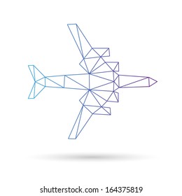 Airplane abstract isolated on a white backgrounds, vector illustration