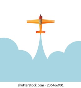 Airplane abstract isolated on a white backgrounds, vector illustration