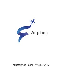 Airplane Abstract Logo Design Template Flat Style Design Vector
