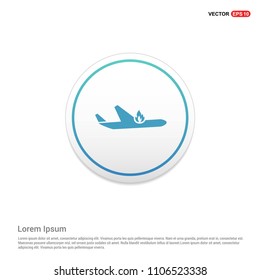 Airplane accident icon Hexa White Background icon template