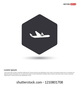 Airplane accident icon Hexa White Background icon template - Free vector icon