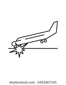 airplane accident icon, vector best line icon.