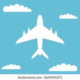 airplane against the background of the sky. Vector Illustration.	