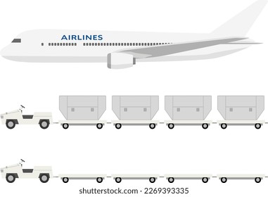 Airplane Air container Empty logistics set