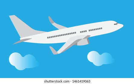 Airplane Airbus Flat Illustration Vector