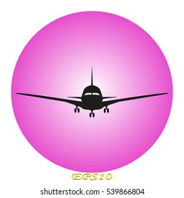 airplane, aircraft, icon, vector illustration EPS 10