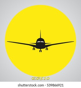 airplane, aircraft, icon, vector illustration EPS 10