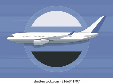 Airplane Aircraft Illustration. International Transportation Concept - Stock Vector