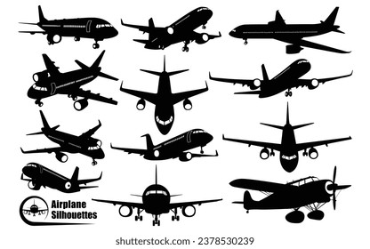 Airplane or Aircraft Silhouettes Vector art