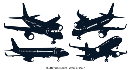 Airplane or Aircraft Silhouettes Vector art