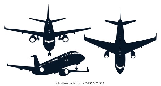 Airplane or Aircraft Silhouettes Vector art