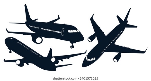 Airplane or Aircraft Silhouettes Vector art