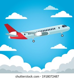 Airplane Airline Flying Travel In The Sky Vector Illustration Design