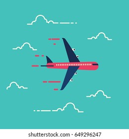 Airplane in the air,Transportation,vector illustration.