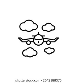 Airplane Among Clouds Minimalist Line Art For Travel Concepts
